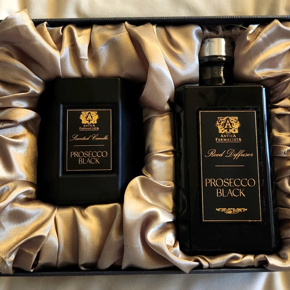 Antica Farmacista Black Prosecco Reed Diffuser And Candle Gift Set